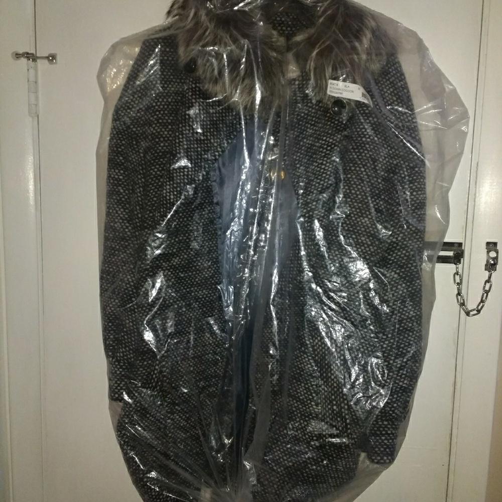 Coach Coat with Raccoon Fur Collar Nwot